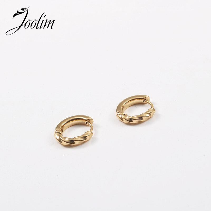 Joolim High End PVD Plated Waterproof Mini Twist Huggie Earring Trend For Women Κοσμήματα από ανοξείδωτο χάλυβα Χονδρική