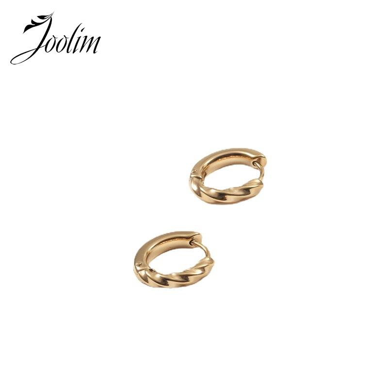Joolim High End PVD Plated Waterproof Mini Twist Huggie Earring Trend For Women Κοσμήματα από ανοξείδωτο χάλυβα Χονδρική