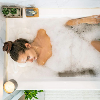 Αντιολισθητικό χαλάκι μπανιέρας με βεντούζες Τσάντα πλυντηρίου Μαξιλάρι μπάνιου SPA μαξιλάρι για άνεση σε όλο το σώμα