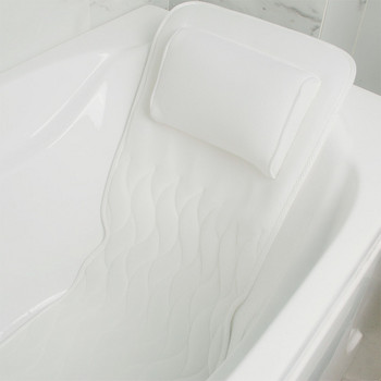 Противоплъзгаща се подложка за вана с вендузи Чанта за пране Възглавница за баня SPA Подложка за възглавница за комфорт на цялото тяло