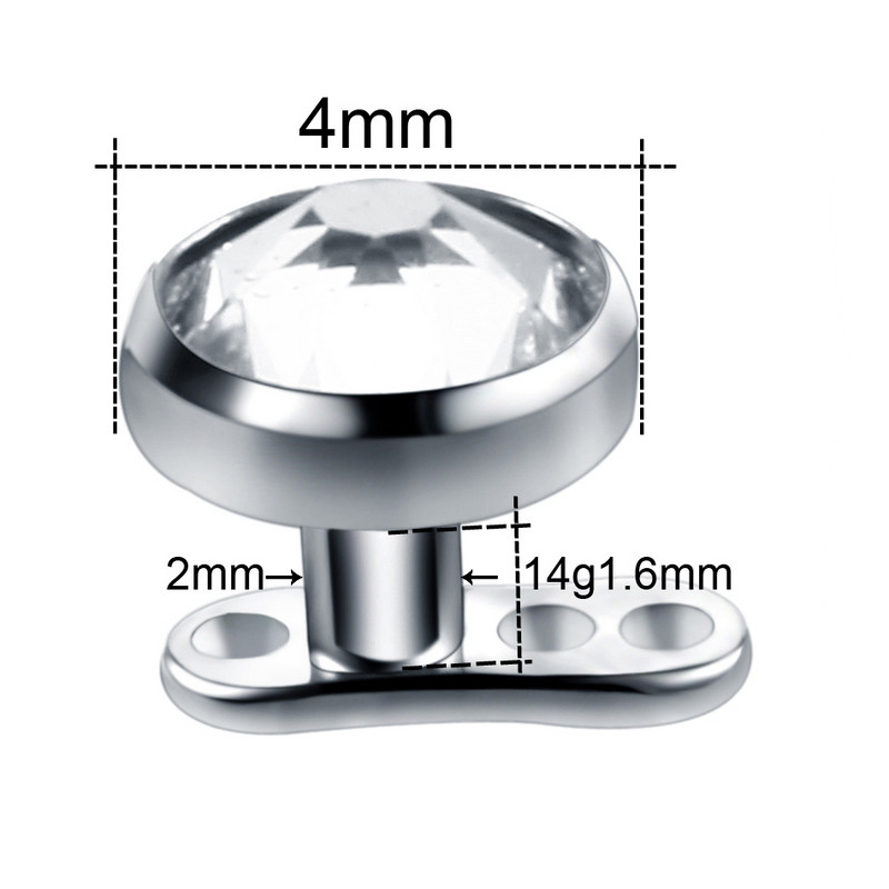 10pcs/lot Titanium Micro Dermal Piercings Set Dermal Anchor Base & Tops Skinner Diver Dermal Top Base Piercings Nakit za tijelo 14G