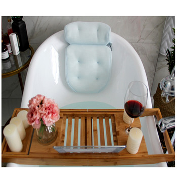 Nanjibao Breathable Spa Μαξιλάρι με 3D Διχτυωτό Σπα Στήριγμα λαιμού και πλάτης με βεντούζες για αξεσουάρ μπάνιου για το σπίτι