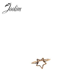 Joolim High End Gold Finish Non Tarnish Fashion Pentagram Hollow Fine Rings 18K PVD Plated κοσμήματα από ανοξείδωτο χάλυβα Χονδρική