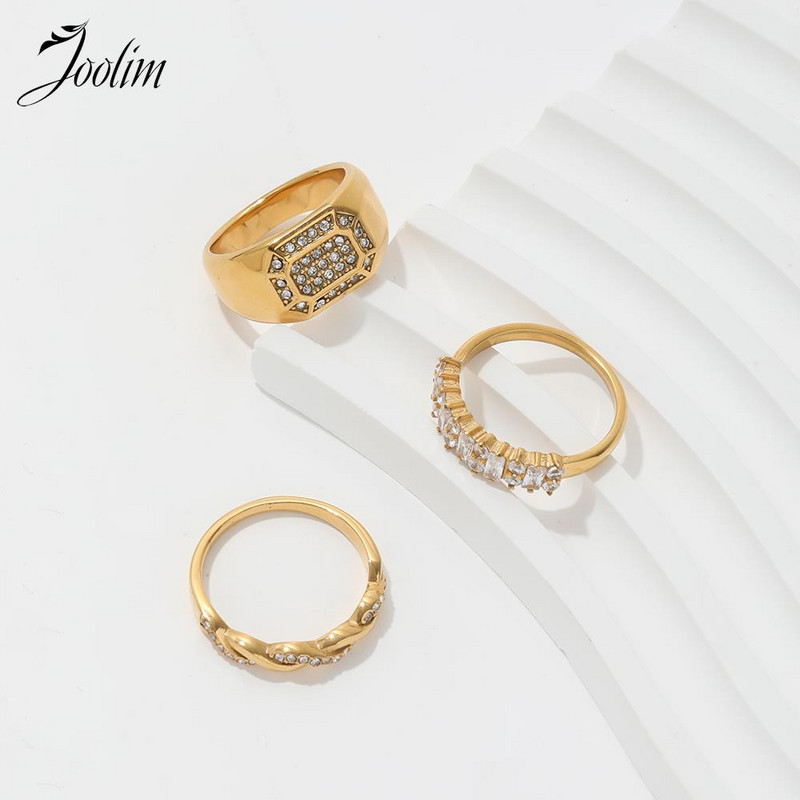 Joolim High End PVD Circon Pave prstenje za žene nakit od nehrđajućeg čelika veleprodaja