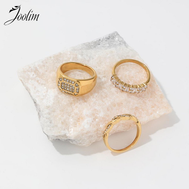 Joolim High End PVD Circon Pave prstenje za žene nakit od nehrđajućeg čelika veleprodaja