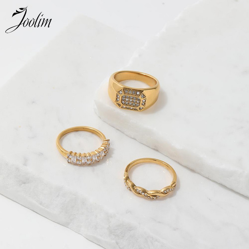 Joolim High End PVD Circon Pave prstenje za žene nakit od nehrđajućeg čelika veleprodaja