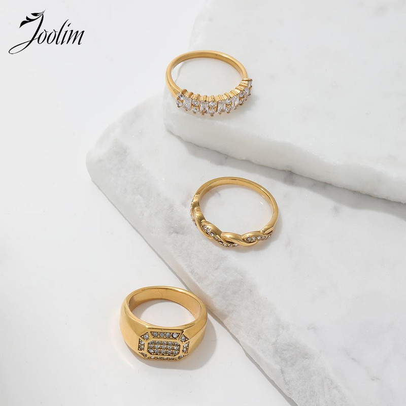 Joolim High End PVD Circon Pave prstenje za žene nakit od nehrđajućeg čelika veleprodaja