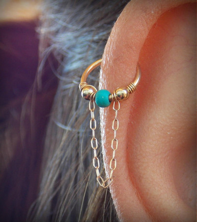 Sićušna naušnica s hrskavicom i prstenom Helix prsten za piercing