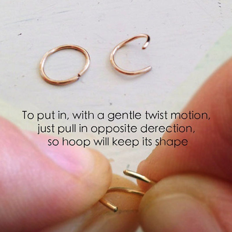 Sićušna naušnica s hrskavicom i prstenom Helix prsten za piercing