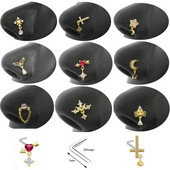 Nakit za piercing u nosu Ženske karike za nos od nehrđajućeg čelika Nakit za viseći nos s dragim kamenjem L zavojnice za nos Nakit za tijelo