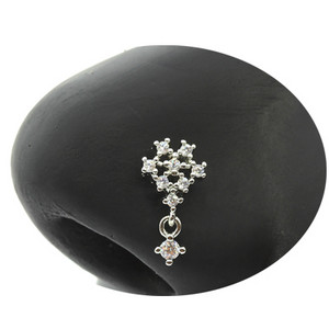 Nakit za piercing u nosu Ženske karike za nos od nehrđajućeg čelika Nakit za viseći nos s dragim kamenjem L zavojnice za nos Nakit za tijelo