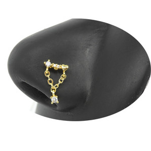 Nakit za piercing u nosu Ženske karike za nos od nehrđajućeg čelika Nakit za viseći nos s dragim kamenjem L zavojnice za nos Nakit za tijelo