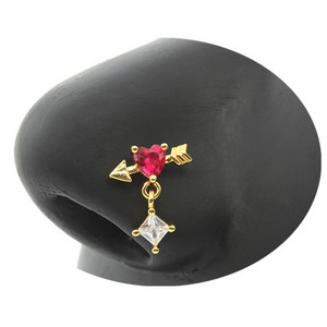 Nakit za piercing u nosu Ženske karike za nos od nehrđajućeg čelika Nakit za viseći nos s dragim kamenjem L zavojnice za nos Nakit za tijelo