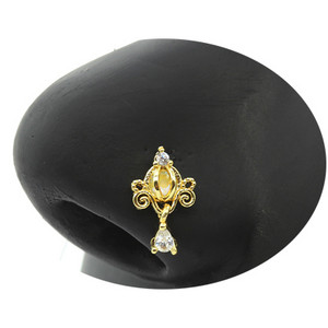 Nakit za piercing u nosu Ženske karike za nos od nehrđajućeg čelika Nakit za viseći nos s dragim kamenjem L zavojnice za nos Nakit za tijelo