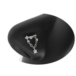 Nakit za piercing u nosu Ženske karike za nos od nehrđajućeg čelika Nakit za viseći nos s dragim kamenjem L zavojnice za nos Nakit za tijelo