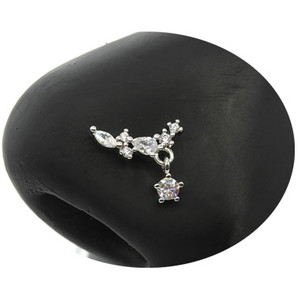 Nakit za piercing u nosu Ženske karike za nos od nehrđajućeg čelika Nakit za viseći nos s dragim kamenjem L zavojnice za nos Nakit za tijelo