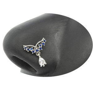 Nakit za piercing u nosu Ženske karike za nos od nehrđajućeg čelika Nakit za viseći nos s dragim kamenjem L zavojnice za nos Nakit za tijelo