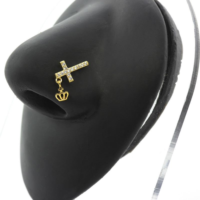 Nakit za piercing u nosu Ženske karike za nos od nehrđajućeg čelika Nakit za viseći nos s dragim kamenjem L zavojnice za nos Nakit za tijelo