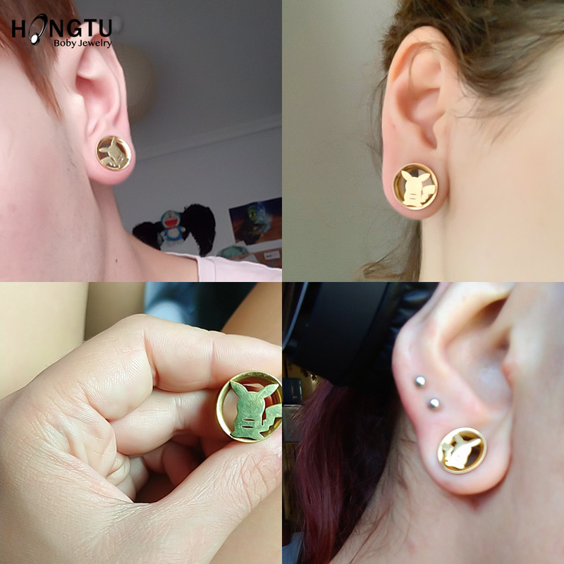 2PC 8-20mm zlatni ekspanderi za uši Nakit za piercing tijela Nakit za tijelo od 316L kirurškog čelika Mjerači za tunele za uho Tuneli za čepiće