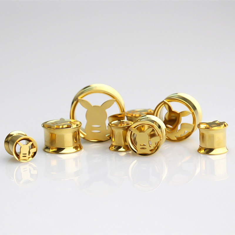 2PC 8-20mm zlatni ekspanderi za uši Nakit za piercing tijela Nakit za tijelo od 316L kirurškog čelika Mjerači za tunele za uho Tuneli za čepiće