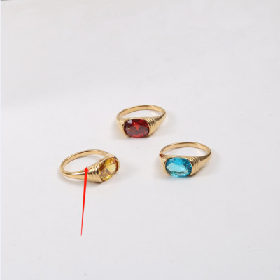 Joolim High End Gold PVD veekindlad tsirkoonpunased turmaliinist sõrmused naistele roostevabast terasest ehete hulgimüük