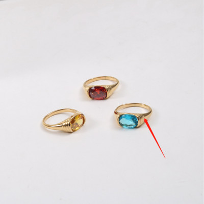 Joolim High End Gold PVD veekindlad tsirkoonpunased turmaliinist sõrmused naistele roostevabast terasest ehete hulgimüük