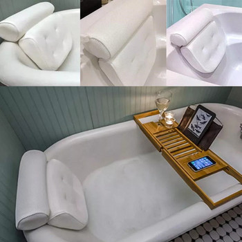 3D мрежеста спа нехлъзгаща се мека вана спа възглавница вана възглавница за глава с вендузи за врата и гърба консумативи за баня
