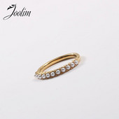 Joolim vrhunska zlatna obrada bez potamnjenja, svijetli, luksuzni Sweety fini biserni prstenovi, poklon za žene, veleprodaja nakita od nehrđajućeg čelika