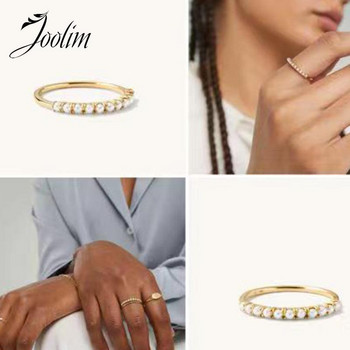 Joolim High End Gold Finish Non Tarnish Light Luxury Sweety Fine Pearls Rings Δώρο για γυναίκες Κοσμήματα από ανοξείδωτο χάλυβα Χονδρική