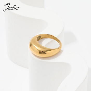 Висок клас блестящи златни пръстени с масивни пръсти от неръждаема стомана за жени Пръстени за жени подарък