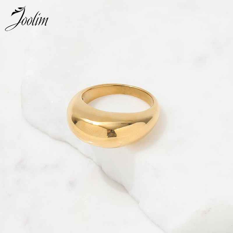 Aukštos klasės blizgus auksinis stambus pirštas nerūdijančio plieno žiedai moterims Žiedai moterims Dovana