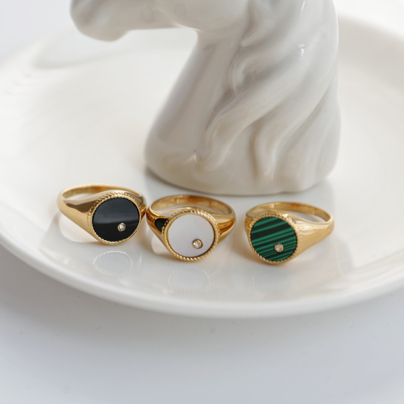 Vrhunski nakit presvučen PVD-om, veleprodaja Ženski prsten od nehrđajućeg čelika, vintage ružičasti smaragd, prozirni cirkon, ljubavno srce