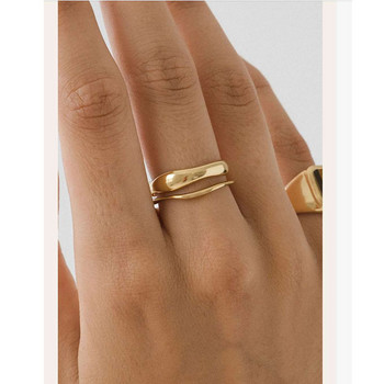 Joolim High End γυναικεία δαχτυλίδια από ανοξείδωτο ατσάλι Χρυσό φινίρισμα ρίγες από ανοξείδωτο ατσάλι σε κυματιστό σχήμα κοσμήματα για γυναίκες 2020