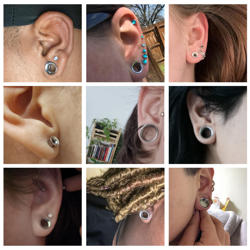 ZS 1 par 2-18 mm tunela za uši Kompleti za istezanje konusa Mjerači za proširenje uha od nehrđajućeg čelika 316L Dvostruki prošireni čepići za uši Body Piercing