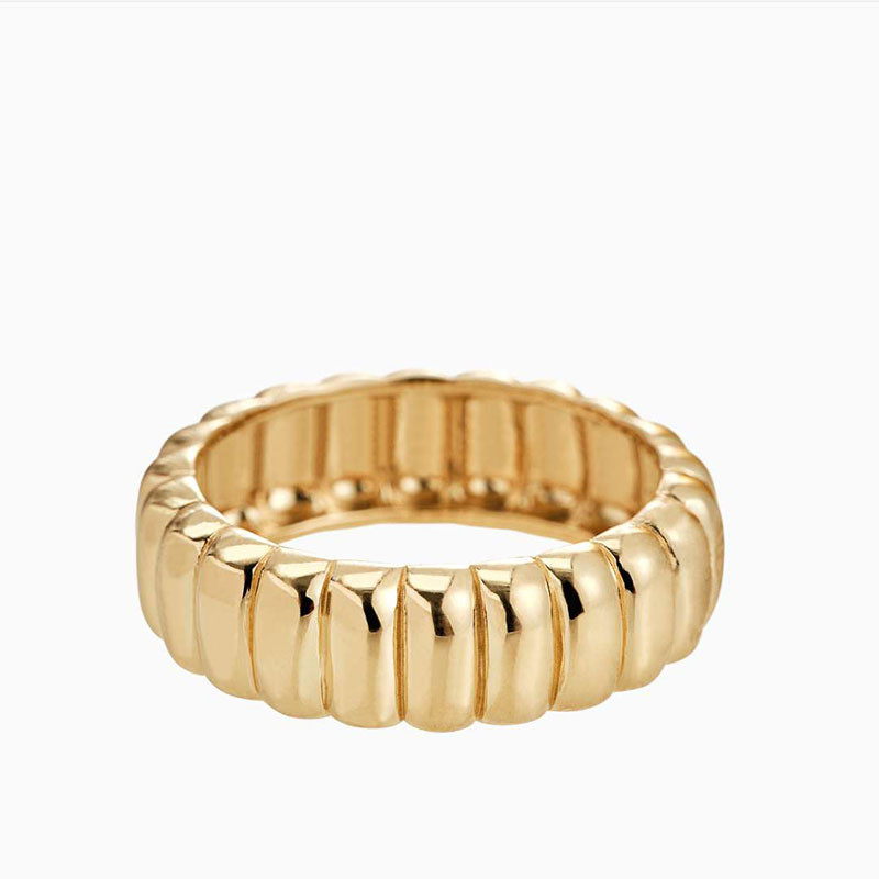 Joolim augstas klases PVD moderni pīti gredzeni sievietēm nerūsējošā tērauda juvelierizstrādājumu vairumtirdzniecība