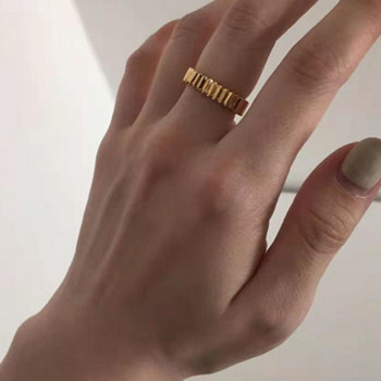 Joolim от висок клас PVD Модни прости пръстени с неправилно тъкане за жени Бижута от неръждаема стомана на едро