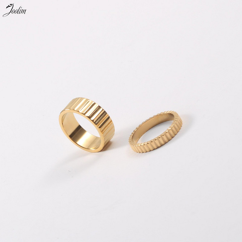 Joolim High End PVD modno prstenje jednostavnog nepravilnog tkanja za žene Veleprodaja nakita od nehrđajućeg čelika