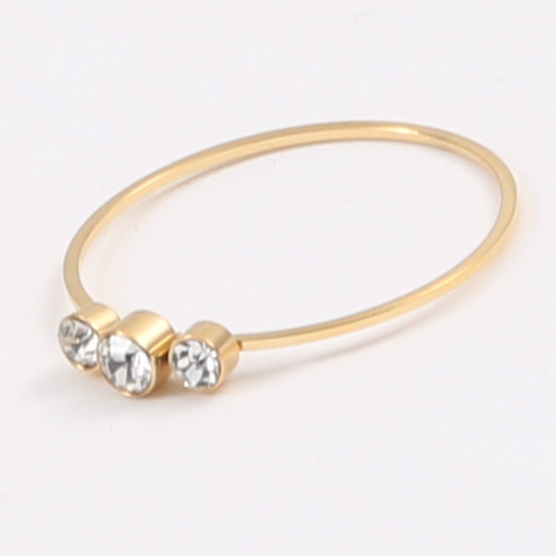 Joolim zelta apdares cirkonija ūdens pilienu nerūsējošā tērauda gredzeni 2021. gada rotaslietas