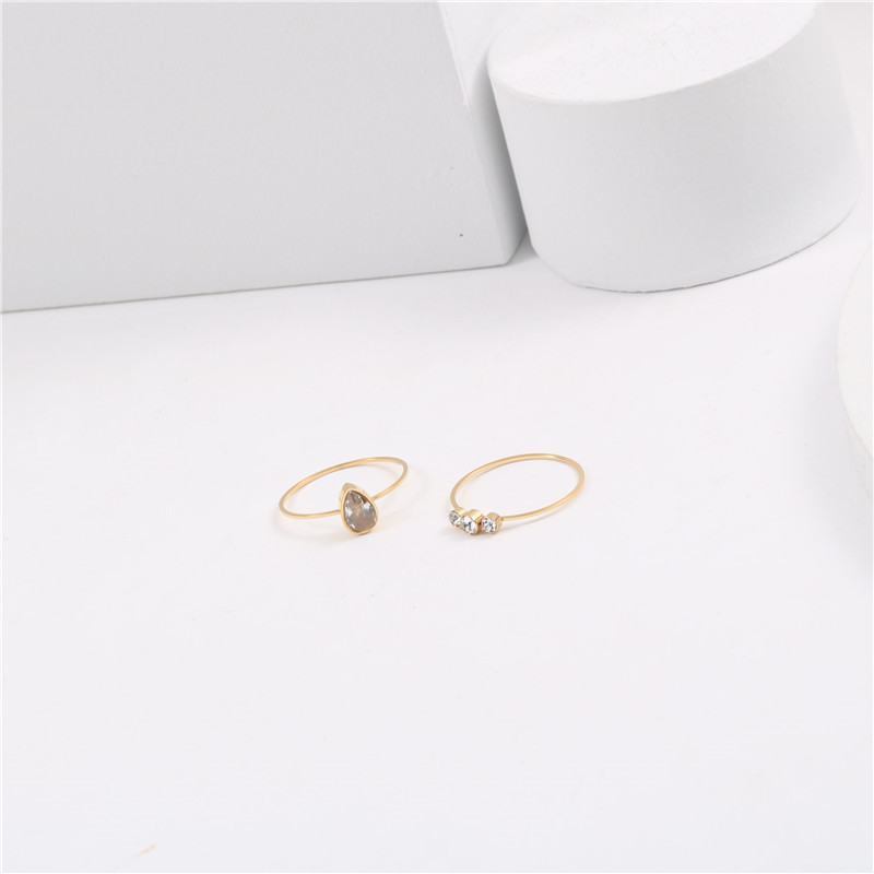 Joolim zelta apdares cirkonija ūdens pilienu nerūsējošā tērauda gredzeni 2021. gada rotaslietas