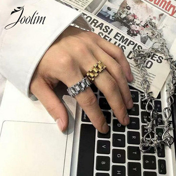 Joolim High End PVD Γαλλικά δαχτυλίδια αλυσίδας δεξαμενών για γυναίκες Χονδρικό κοσμήματα από ανοξείδωτο χάλυβα