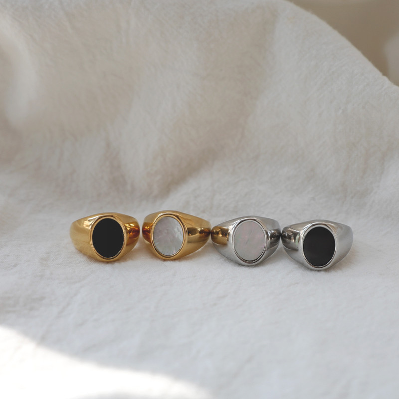 Joolim augstas klases PVD pārklāti nerūsējošā tērauda gredzeni ovāli apvalka gredzeni bez aptraipīšanas