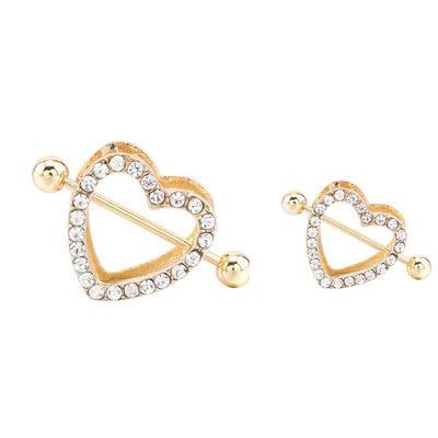 1 pāris 14 G nerūsējošā tērauda krūšu pīrsings, rotaslietas, sirds krūšu pīrsings, stienis, krūšu gredzeni, aizsargapvalks, stienis, seksīgi pīrsingi