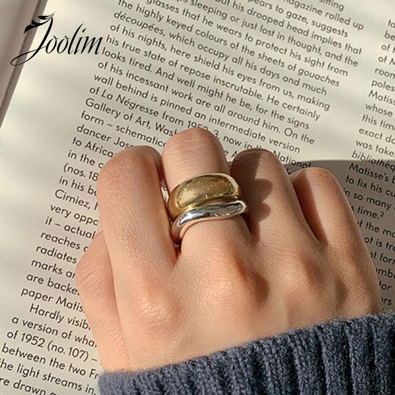 Joolim High End zlatno PVD modno grubo valovito prstenje za žene Veleprodaja nakita od nehrđajućeg čelika
