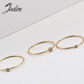 Joolim High End PVD Mini Glass Rings for Women Κοσμήματα από ανοξείδωτο χάλυβα Χονδρική