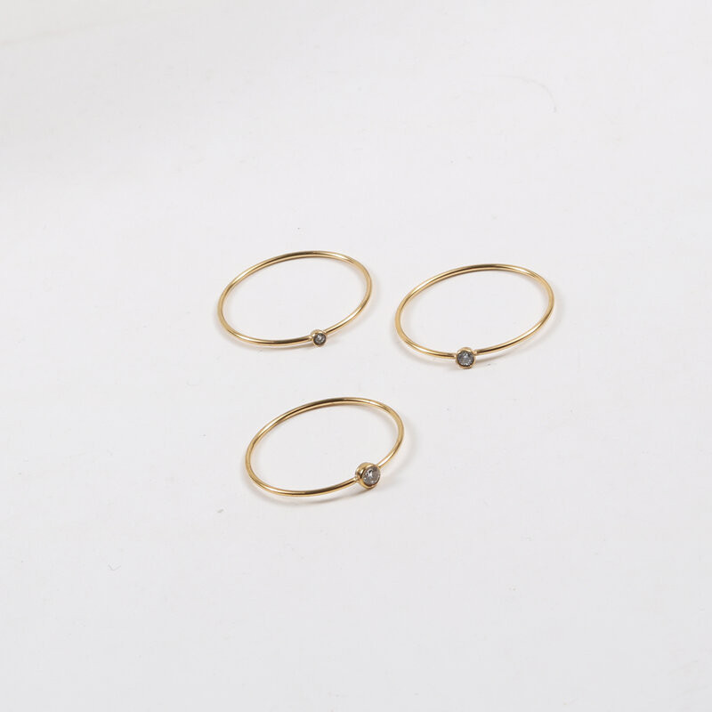 Joolim High End PVD Mini Glass Rings for Women Κοσμήματα από ανοξείδωτο χάλυβα Χονδρική