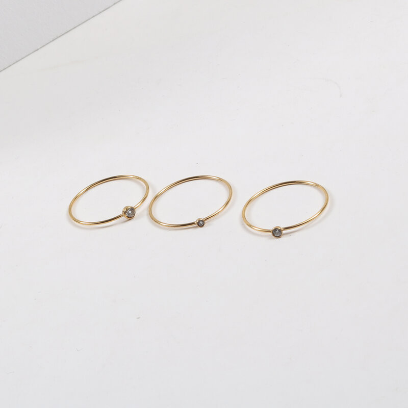 Joolim High End PVD Mini Glass Rings for Women Κοσμήματα από ανοξείδωτο χάλυβα Χονδρική