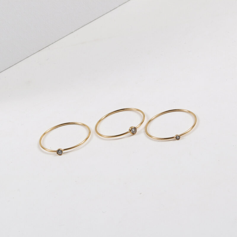Joolim High End PVD Mini Glass Rings for Women Κοσμήματα από ανοξείδωτο χάλυβα Χονδρική