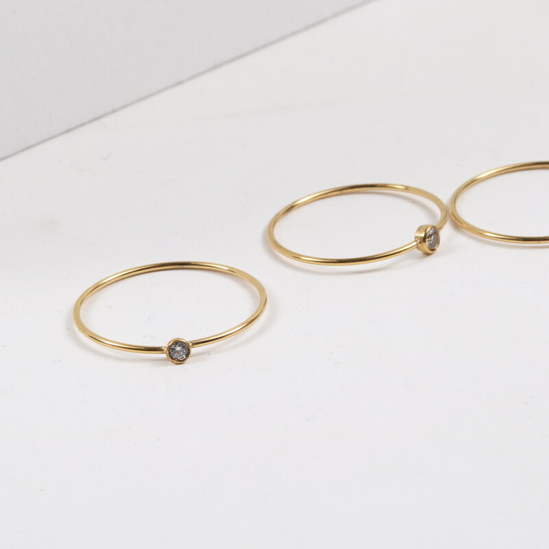 Joolim High End PVD Mini Glass Rings for Women Κοσμήματα από ανοξείδωτο χάλυβα Χονδρική