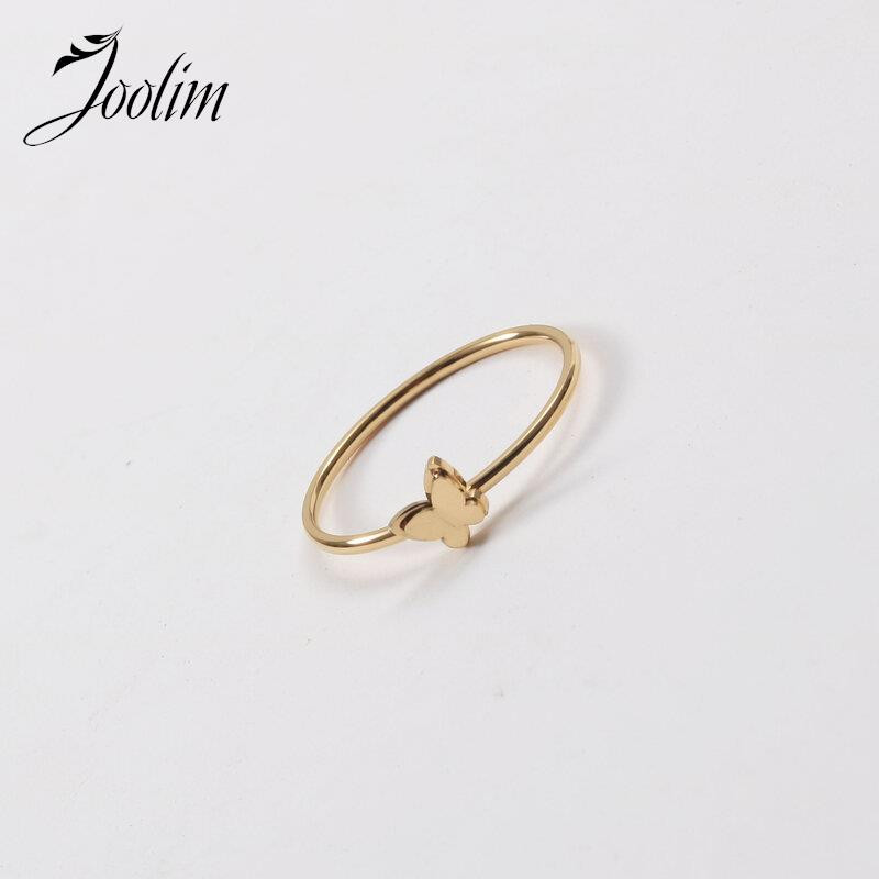 Joolim High End Gold Finish Waterproof Sweety Dainty Double Layer Mini Butterfly Rings Nakit od nehrđajućeg čelika Veleprodaja