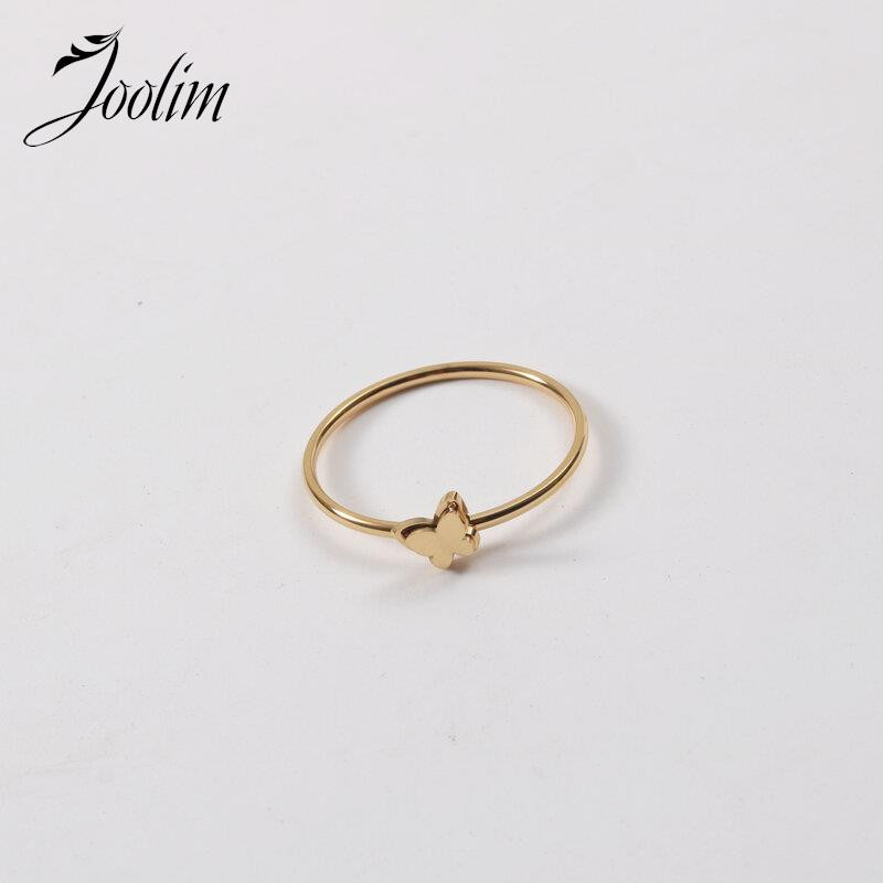 Joolim High End Gold Finish Waterproof Sweety Dainty Double Layer Mini Butterfly Rings Nakit od nehrđajućeg čelika Veleprodaja